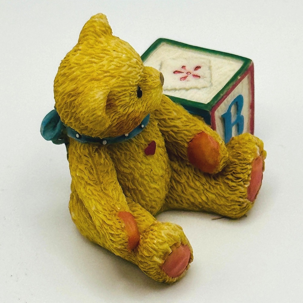 1995 Enesco Cherished Teddies Priscilla Hillman Bear Alphabet Letter B Block Vtg - Picture 3 of 6
